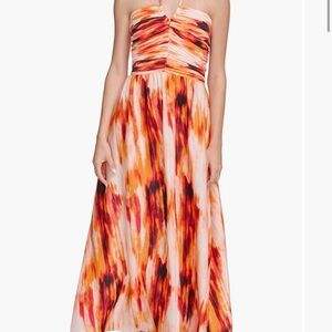 DKNY Orange Blossom Maxi Dress